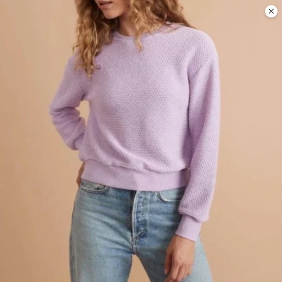 Marine Layer Birdseye Sweatshirt Sweater XS Purple Lavender Beach Coastal Preppy - Picture 1 of 12